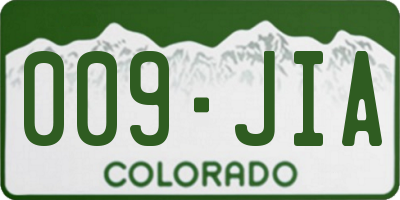 CO license plate 009JIA
