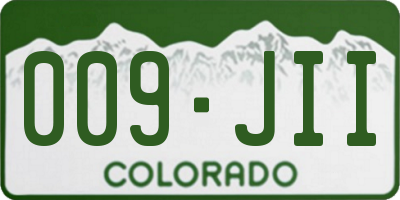 CO license plate 009JII