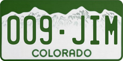 CO license plate 009JIM