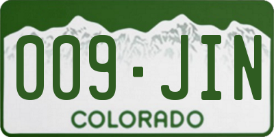 CO license plate 009JIN