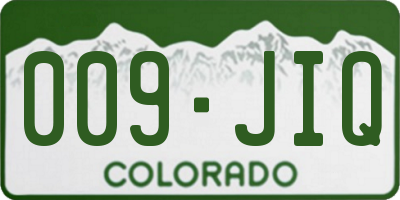 CO license plate 009JIQ