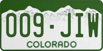 CO license plate 009JIW