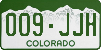 CO license plate 009JJH