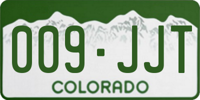 CO license plate 009JJT
