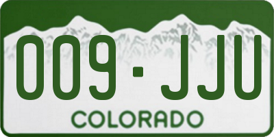CO license plate 009JJU