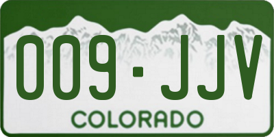 CO license plate 009JJV