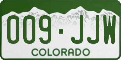 CO license plate 009JJW