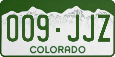 CO license plate 009JJZ