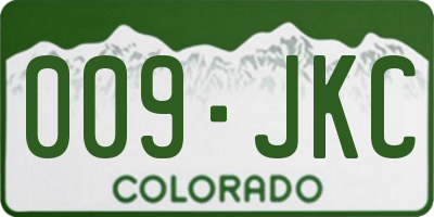 CO license plate 009JKC