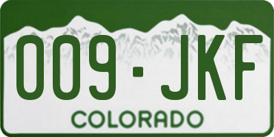 CO license plate 009JKF