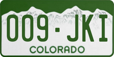 CO license plate 009JKI