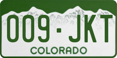 CO license plate 009JKT