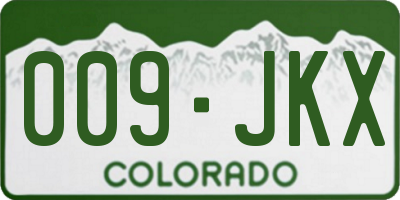CO license plate 009JKX