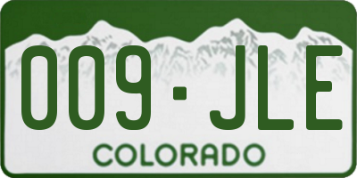 CO license plate 009JLE