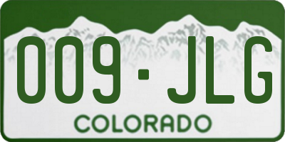 CO license plate 009JLG
