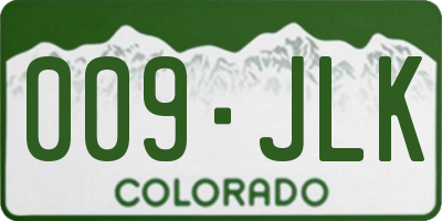 CO license plate 009JLK