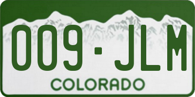 CO license plate 009JLM