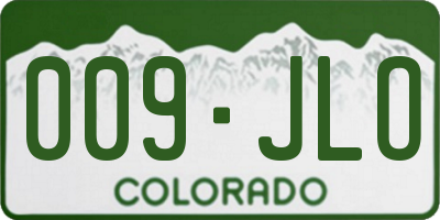 CO license plate 009JLO