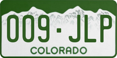 CO license plate 009JLP