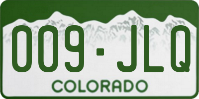 CO license plate 009JLQ