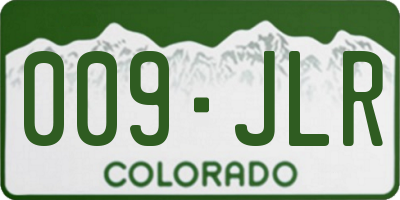 CO license plate 009JLR