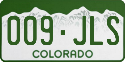 CO license plate 009JLS