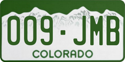 CO license plate 009JMB