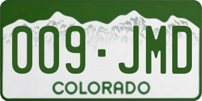 CO license plate 009JMD