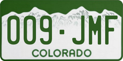 CO license plate 009JMF