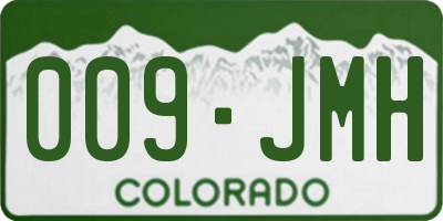 CO license plate 009JMH