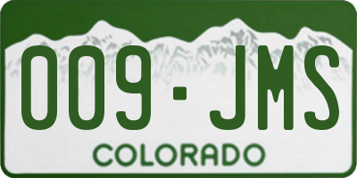 CO license plate 009JMS