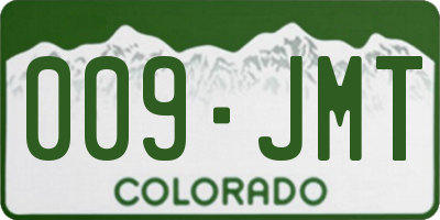 CO license plate 009JMT