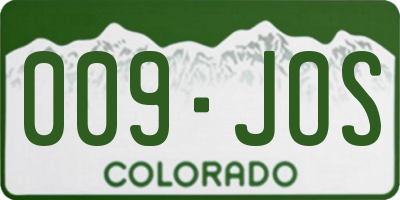 CO license plate 009JOS