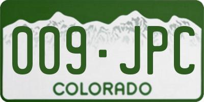 CO license plate 009JPC