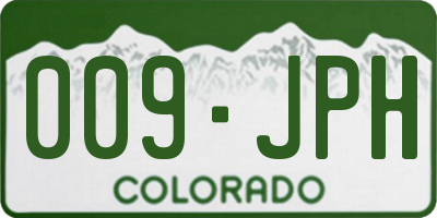 CO license plate 009JPH