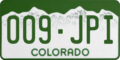 CO license plate 009JPI