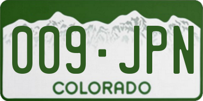 CO license plate 009JPN
