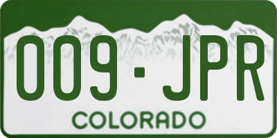 CO license plate 009JPR