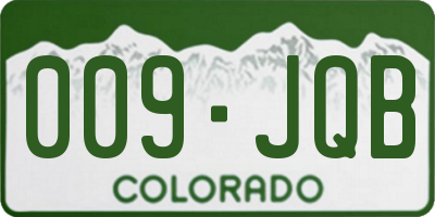 CO license plate 009JQB