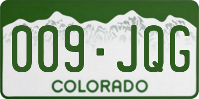CO license plate 009JQG