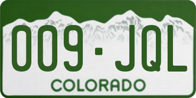 CO license plate 009JQL