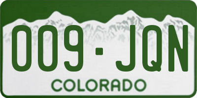 CO license plate 009JQN