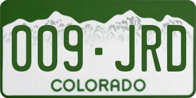 CO license plate 009JRD