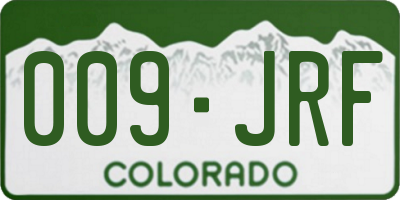 CO license plate 009JRF