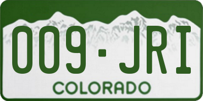 CO license plate 009JRI