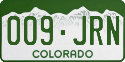 CO license plate 009JRN