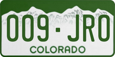 CO license plate 009JRO