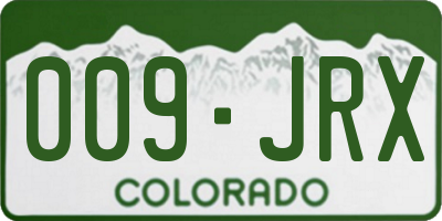 CO license plate 009JRX