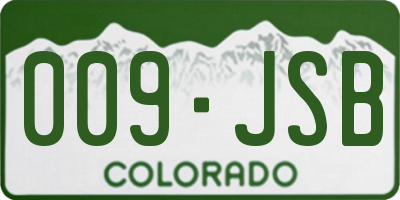 CO license plate 009JSB