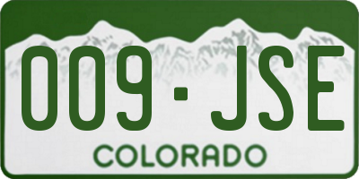 CO license plate 009JSE